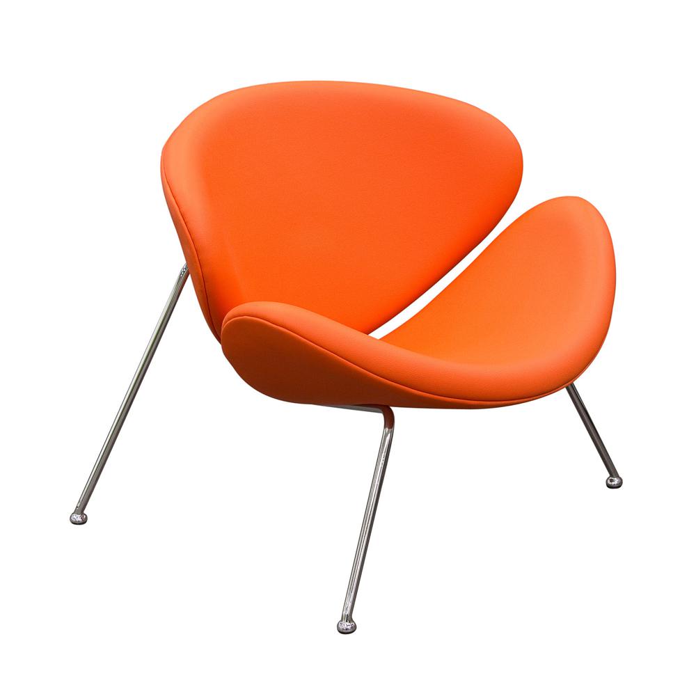 Set of (2) Roxy Orange Accent Chair with Chrome Frame. Picture 9