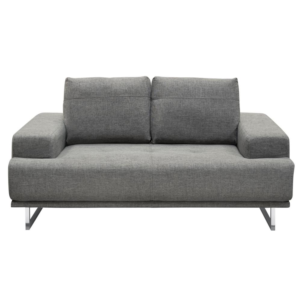 Russo Loveseat w/ Adjustable Seat Backs in Space Grey Fabric. Picture 1