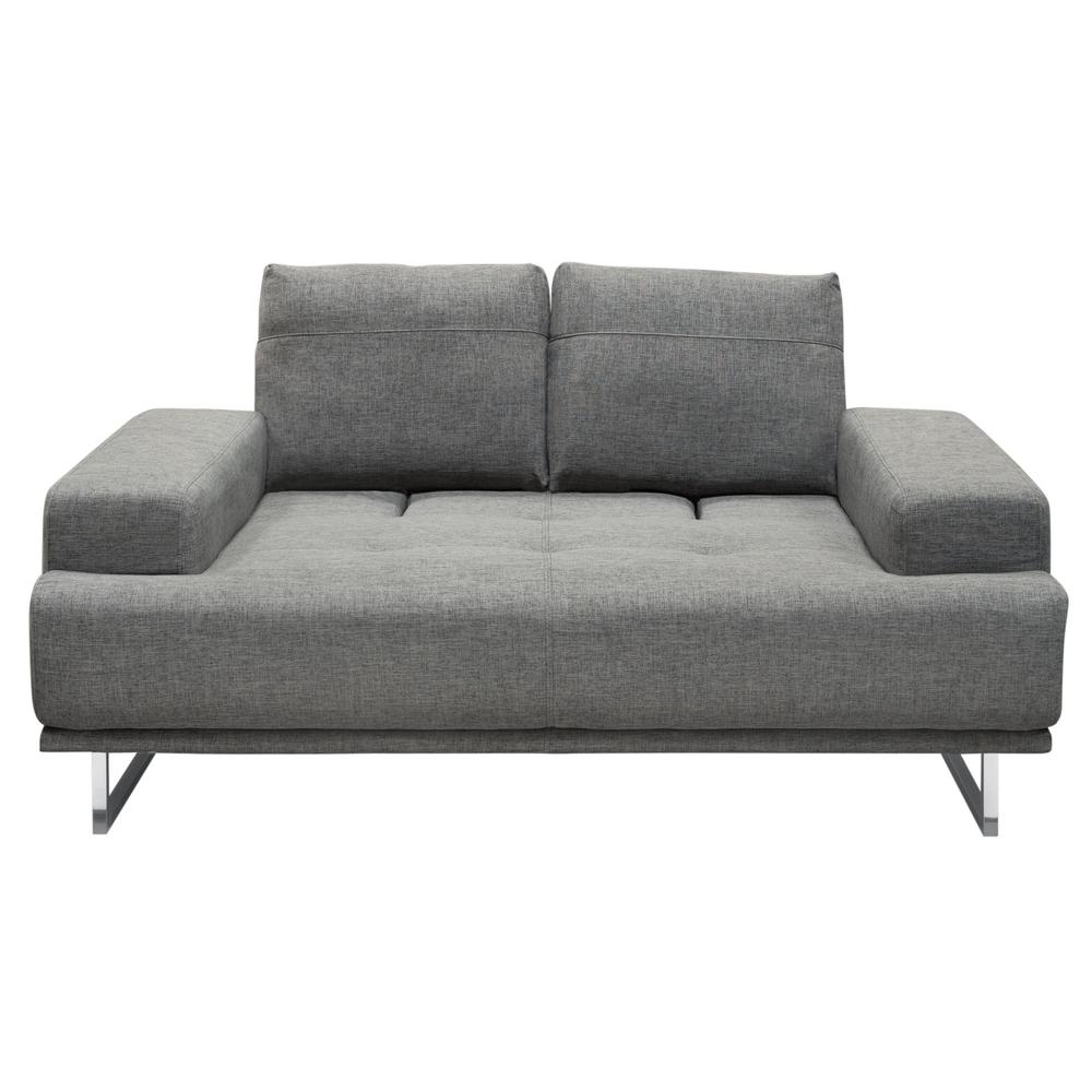 Russo Loveseat w/ Adjustable Seat Backs in Space Grey Fabric. Picture 28