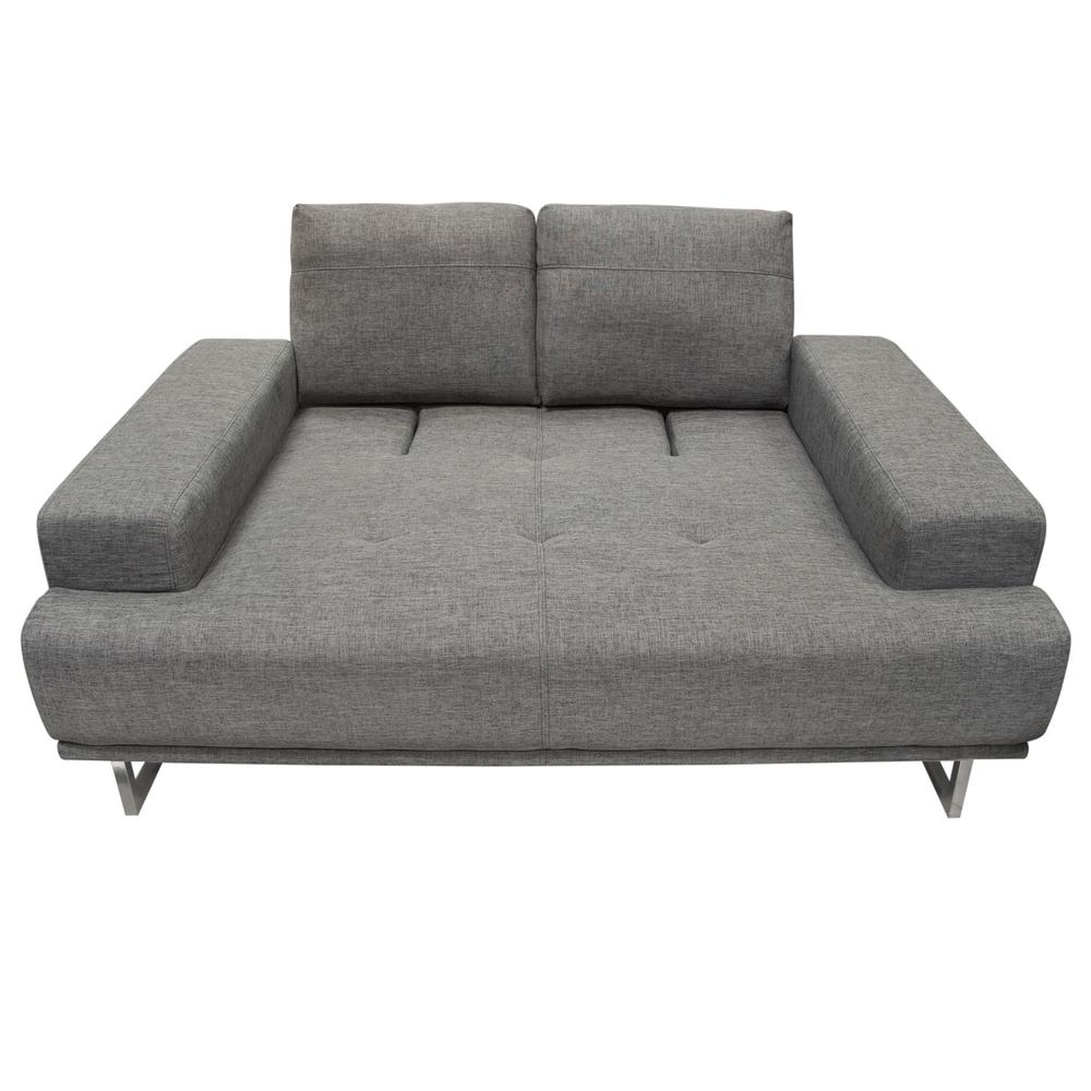 Russo Loveseat w/ Adjustable Seat Backs in Space Grey Fabric. Picture 34