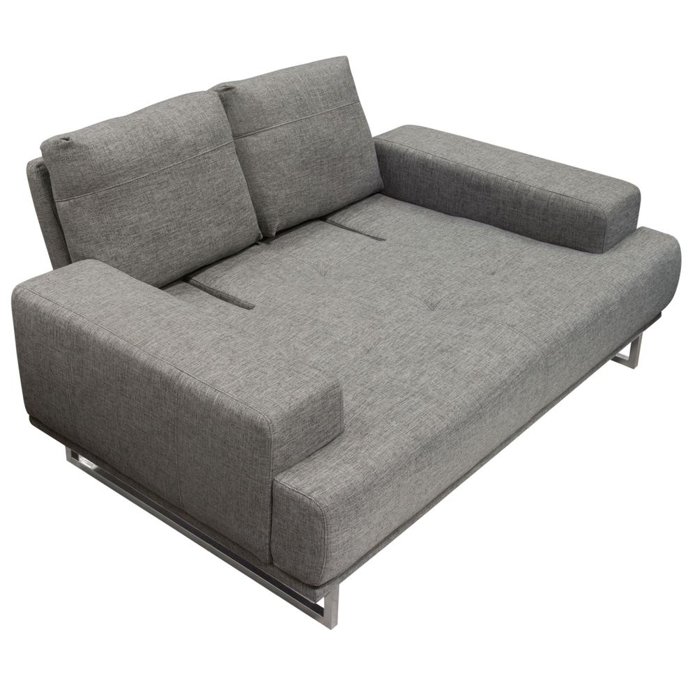 Russo Loveseat w/ Adjustable Seat Backs in Space Grey Fabric. Picture 24