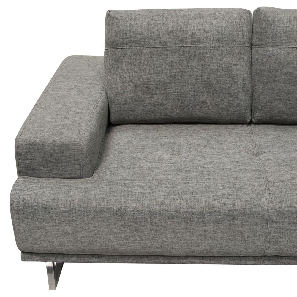 Russo Loveseat w/ Adjustable Seat Backs in Space Grey Fabric. Picture 23