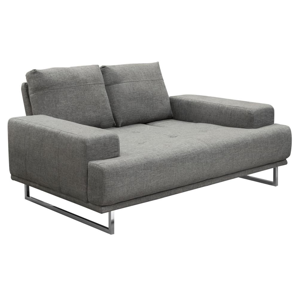 Russo Loveseat w/ Adjustable Seat Backs in Space Grey Fabric. Picture 27