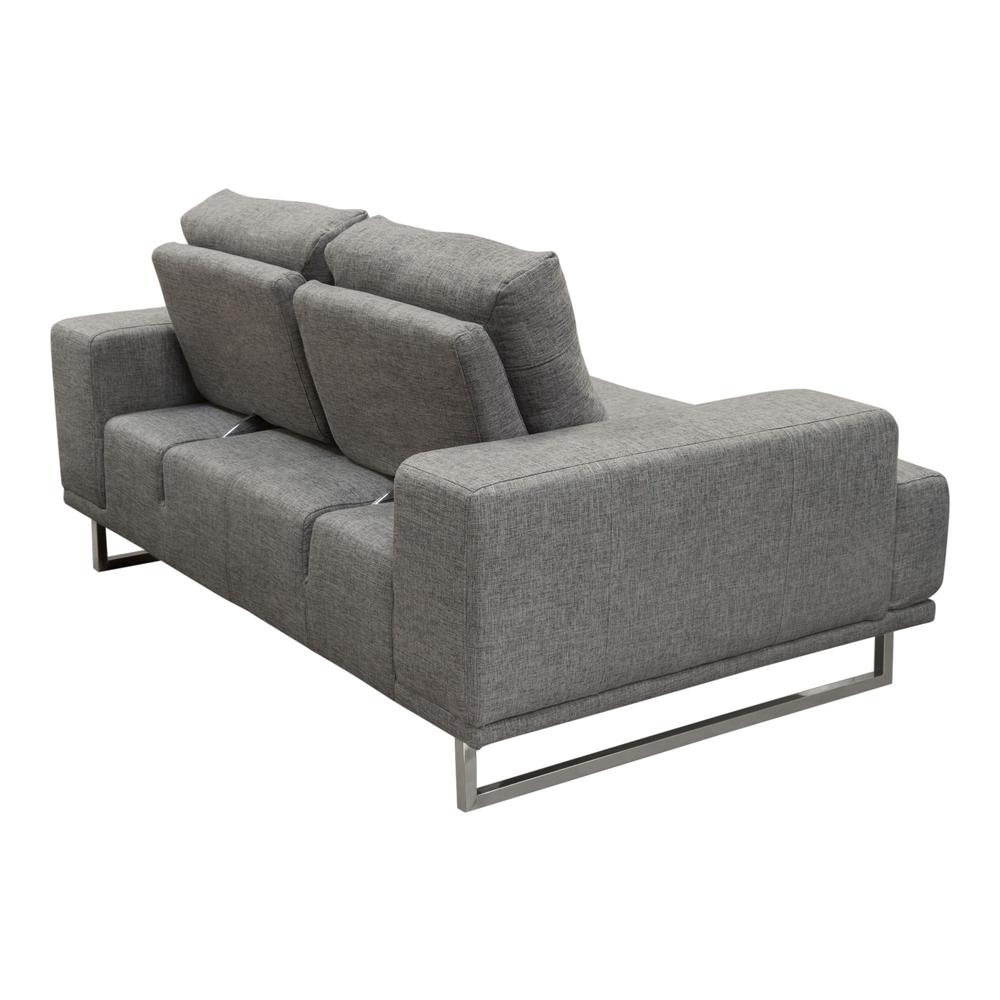 Russo Loveseat w/ Adjustable Seat Backs in Space Grey Fabric. Picture 29
