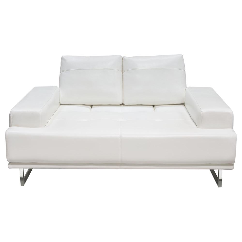 Russo Loveseat w/ Adjustable Seat Backs in White Air Leather. Picture 38
