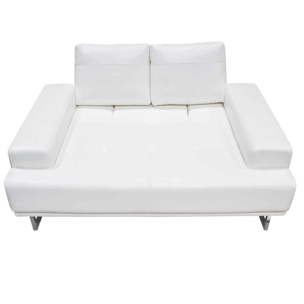 Russo Loveseat w/ Adjustable Seat Backs in White Air Leather. Picture 40