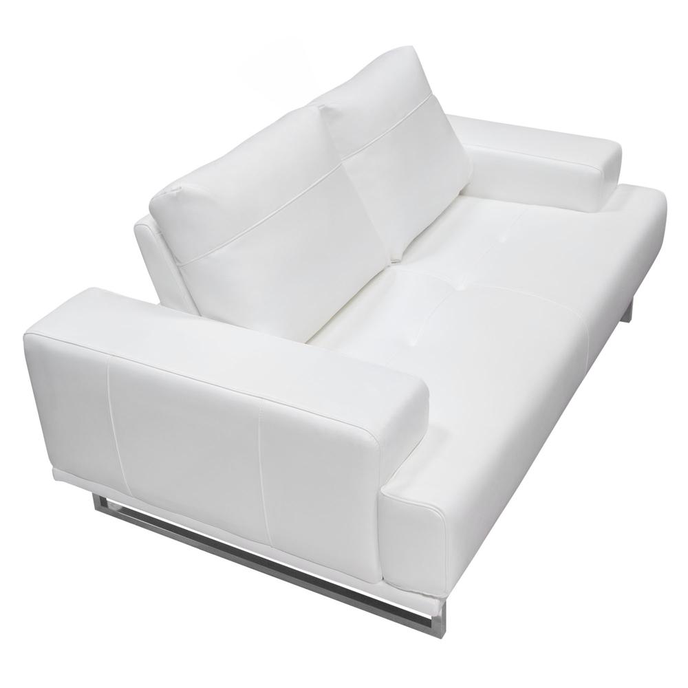 Russo Loveseat w/ Adjustable Seat Backs in White Air Leather. Picture 31