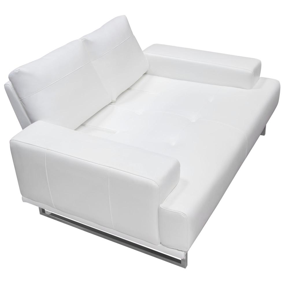 Russo Loveseat w/ Adjustable Seat Backs in White Air Leather. Picture 32