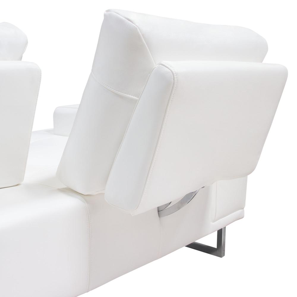 Russo Loveseat w/ Adjustable Seat Backs in White Air Leather. Picture 30