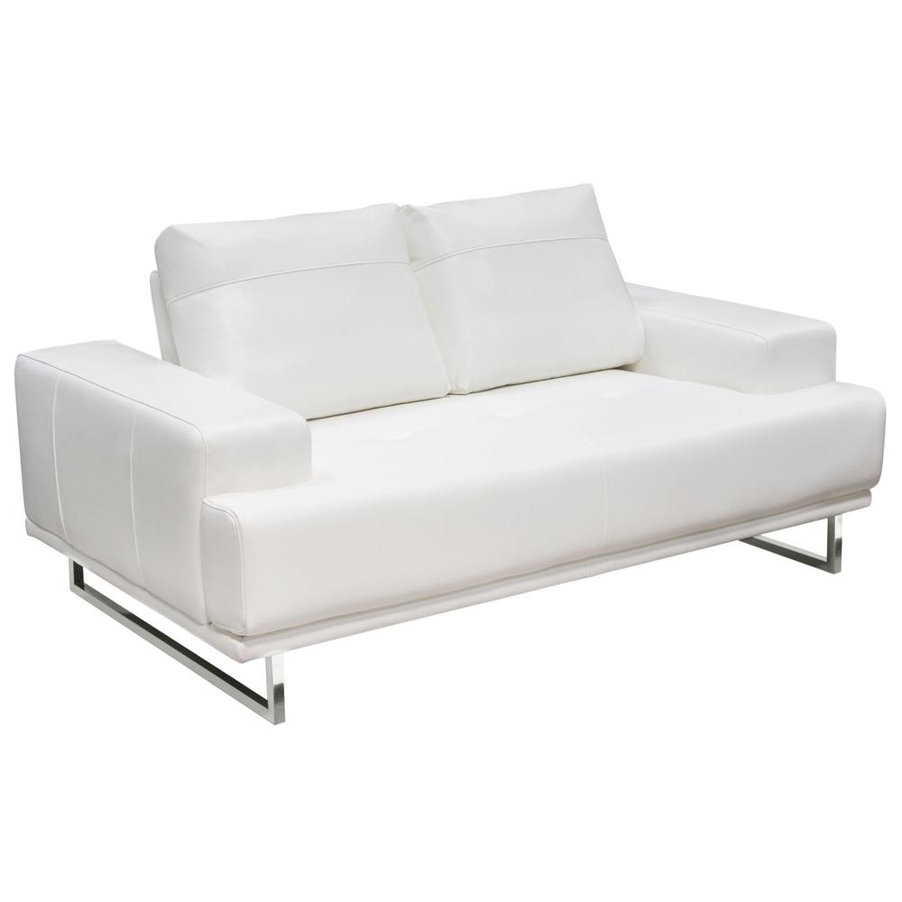 Russo Loveseat w/ Adjustable Seat Backs in White Air Leather. Picture 39
