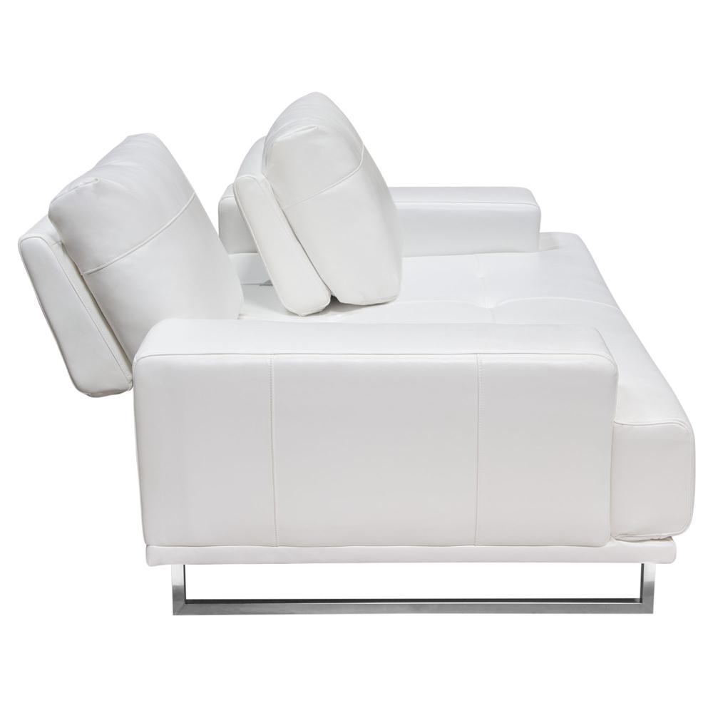 Russo Loveseat w/ Adjustable Seat Backs in White Air Leather. Picture 29