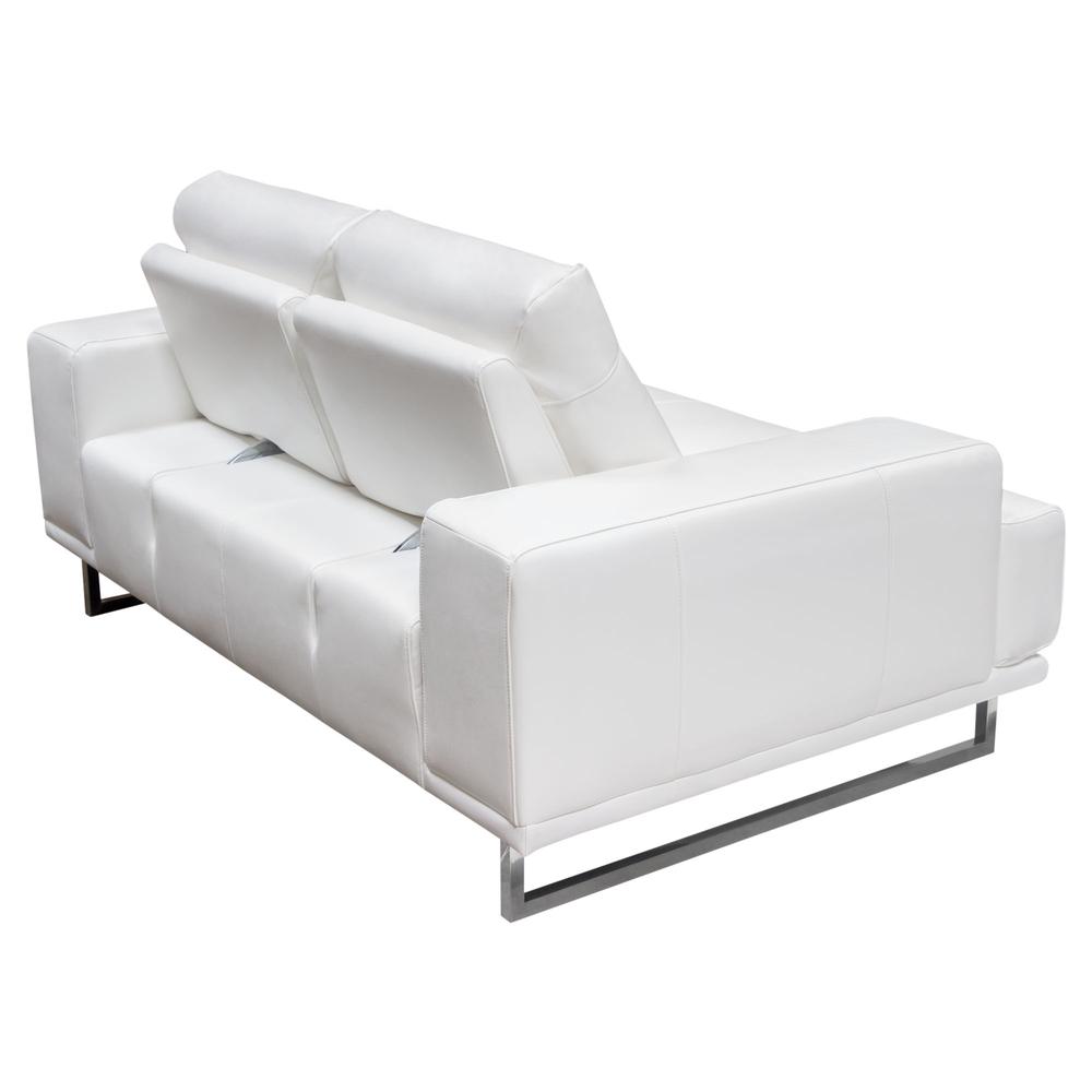 Russo Loveseat w/ Adjustable Seat Backs in White Air Leather. Picture 25