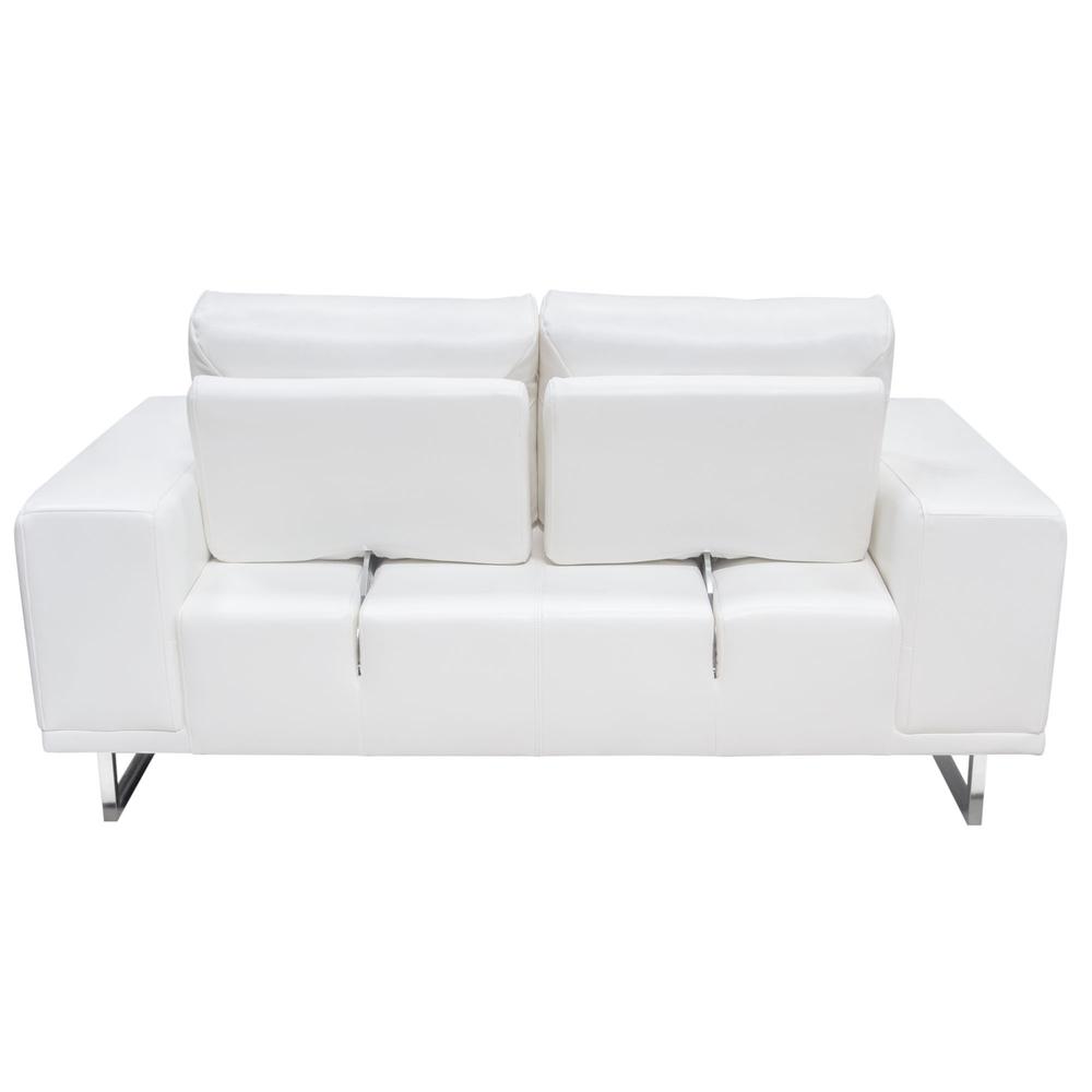 Russo Loveseat w/ Adjustable Seat Backs in White Air Leather. Picture 33