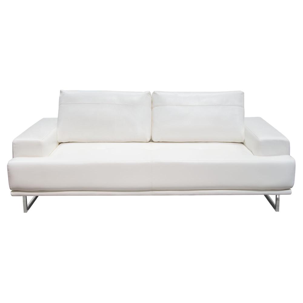 Russo Sofa w/ Adjustable Seat Backs in White Air Leather. Picture 1