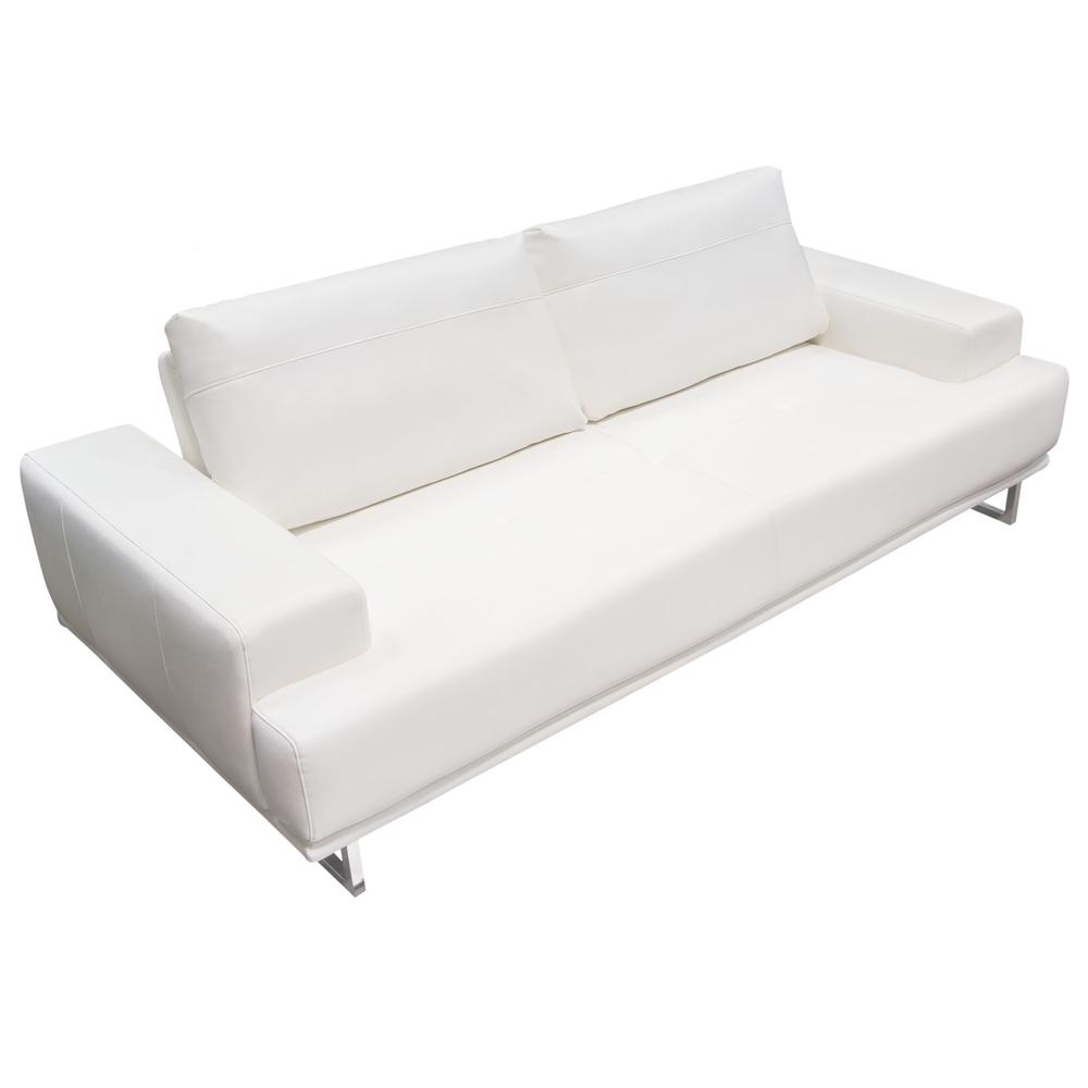 Russo Sofa w/ Adjustable Seat Backs in White Air Leather. Picture 24