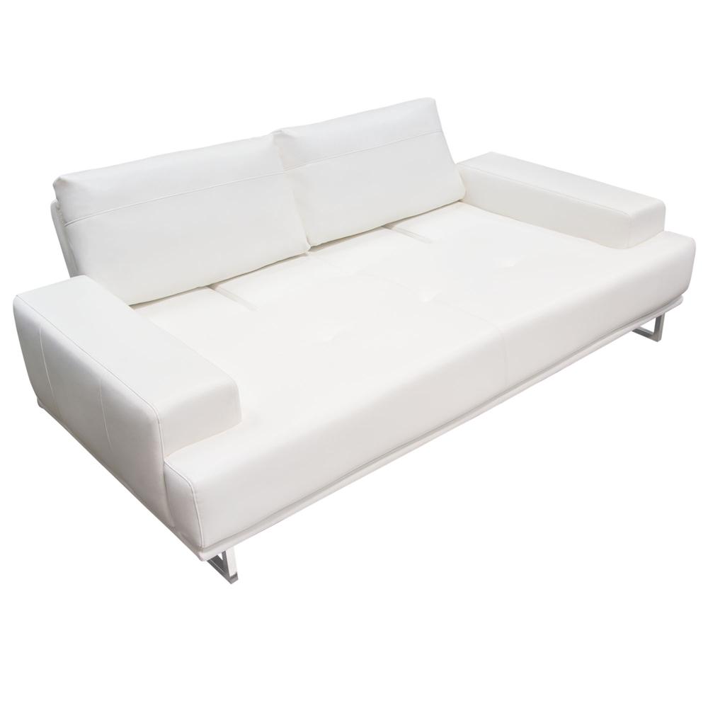 Russo Sofa w/ Adjustable Seat Backs in White Air Leather. Picture 37