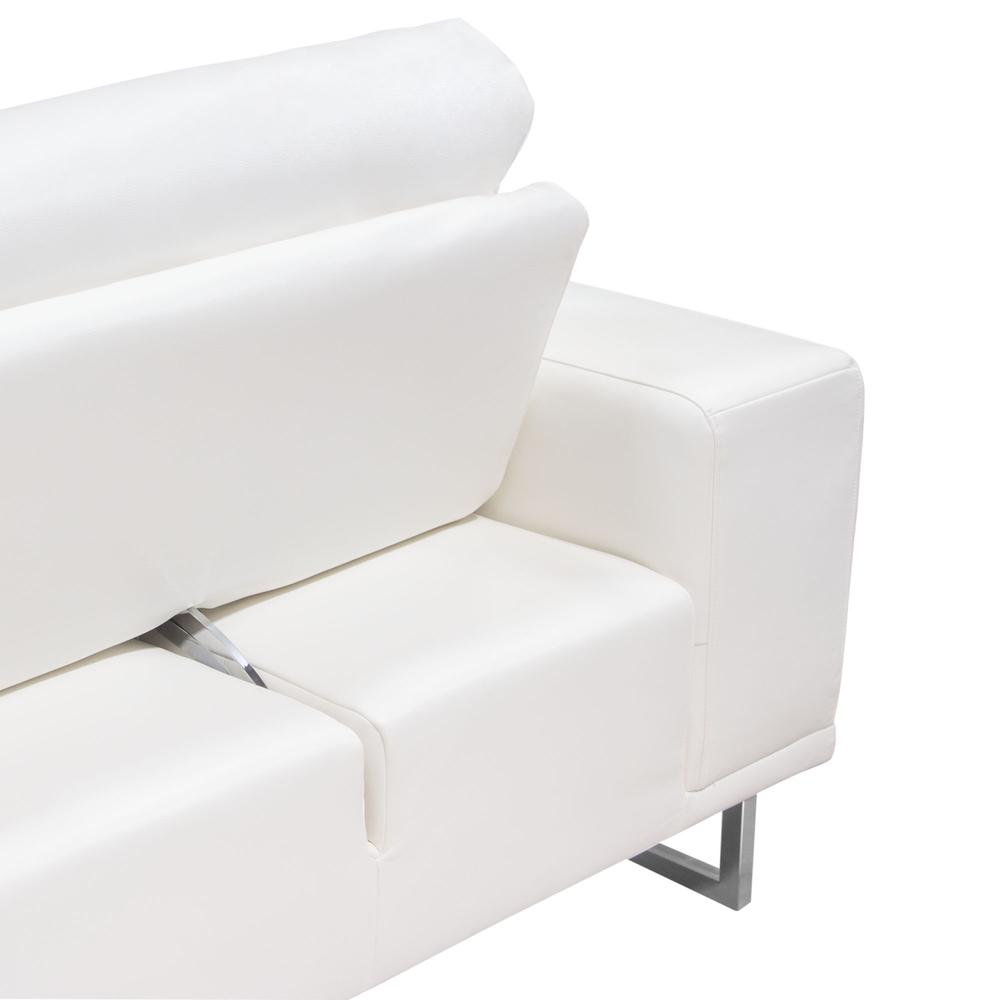 Russo Sofa w/ Adjustable Seat Backs in White Air Leather. Picture 35