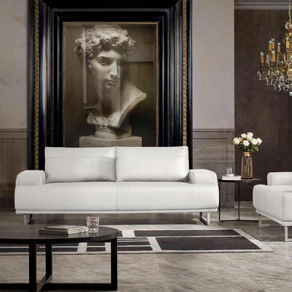 Russo Sofa w/ Adjustable Seat Backs in White Air Leather. Picture 33