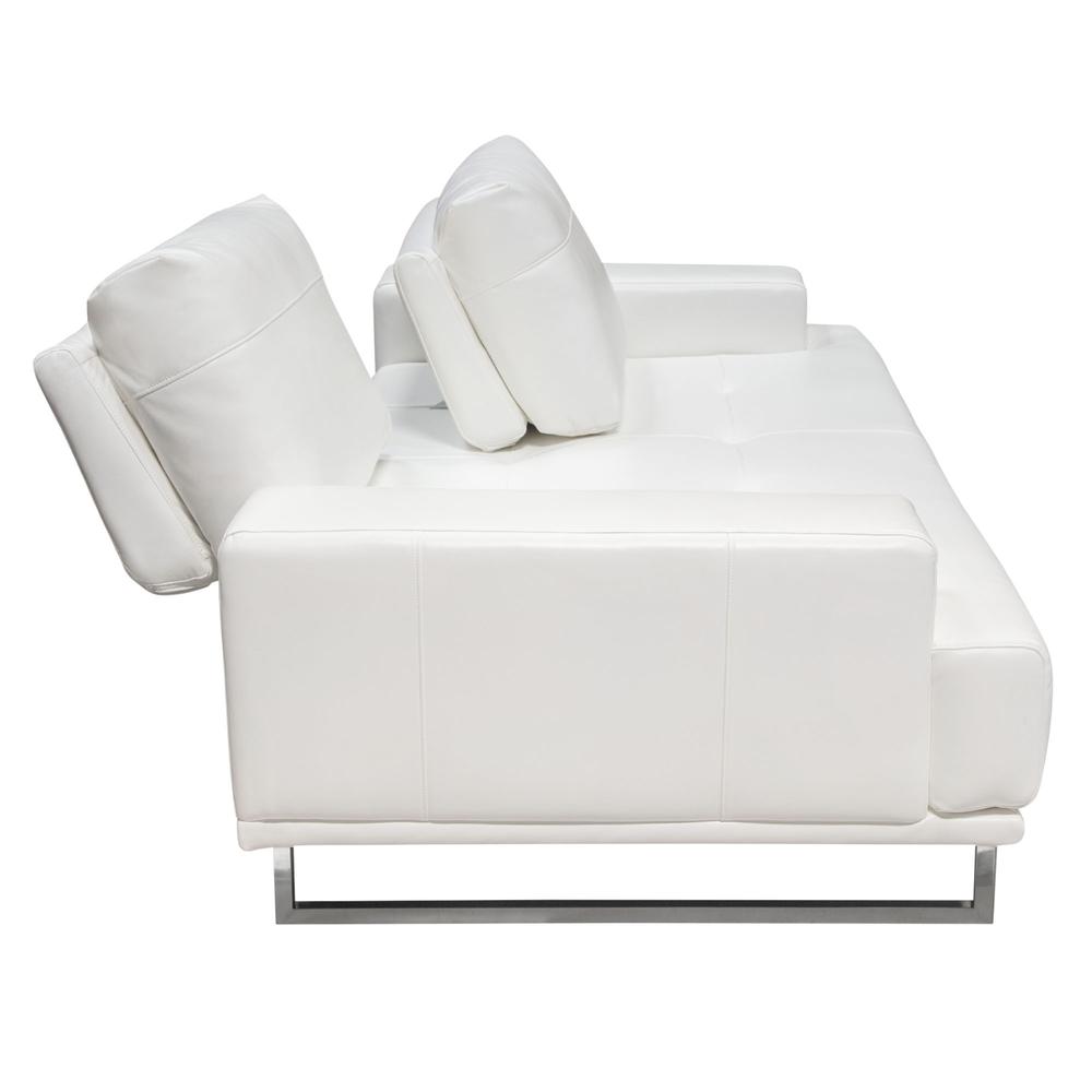 Russo Sofa w/ Adjustable Seat Backs in White Air Leather. Picture 29