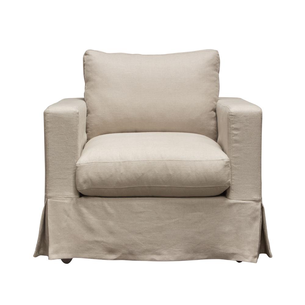 Savannah Slip-Cover Chair in Sand Natural Linen by Diamond Sofa. Picture 16