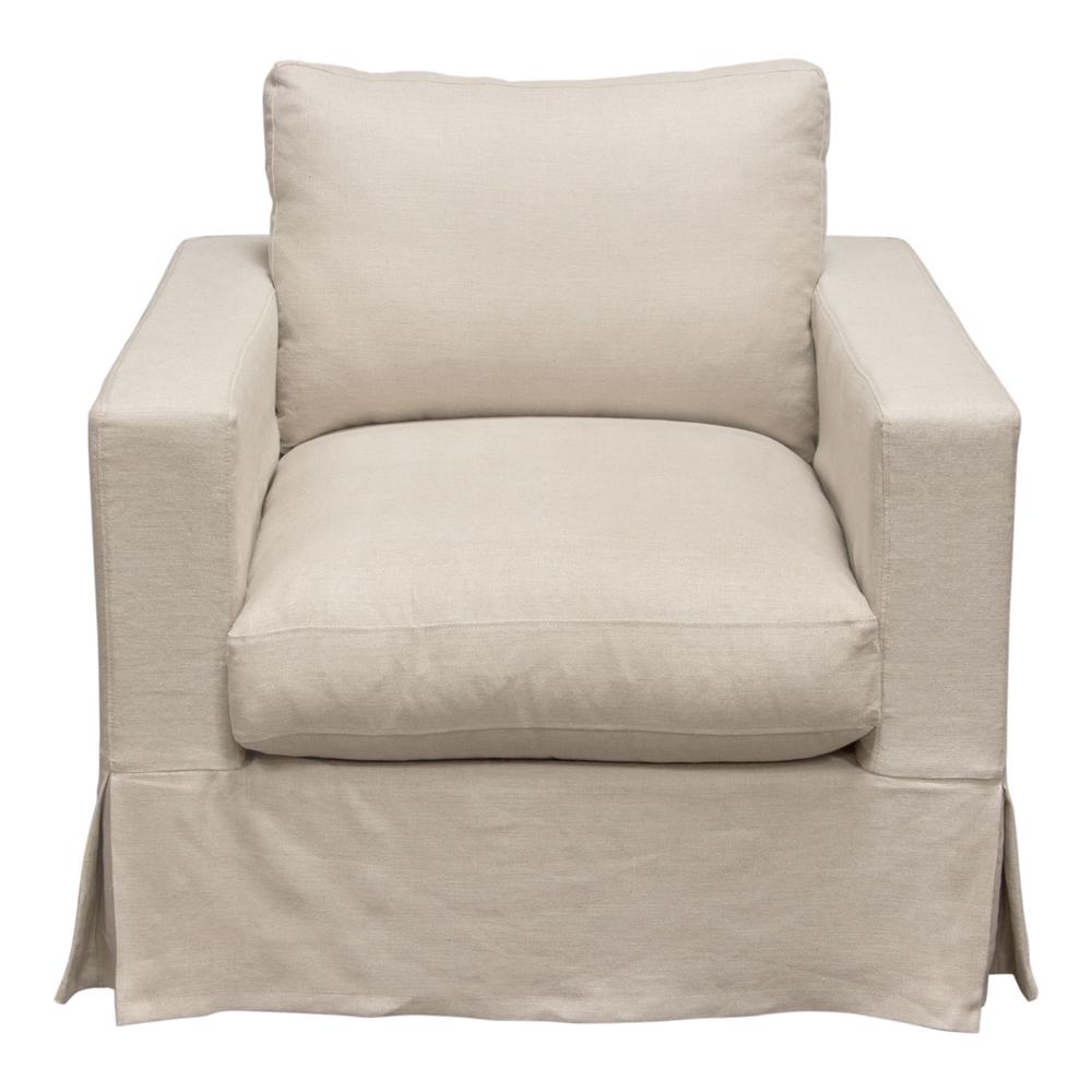 Savannah Slip-Cover Chair in Sand Natural Linen by Diamond Sofa. Picture 1