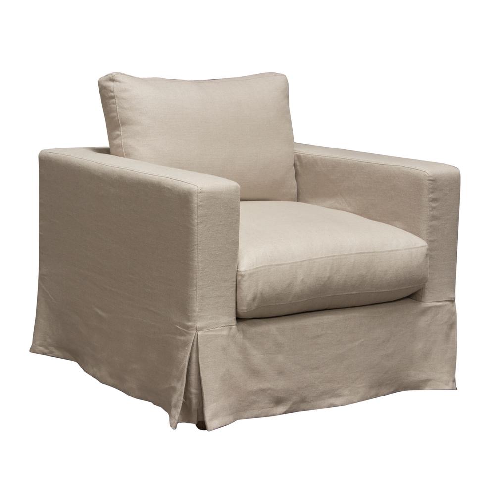 Savannah Slip-Cover Chair in Sand Natural Linen by Diamond Sofa. Picture 11