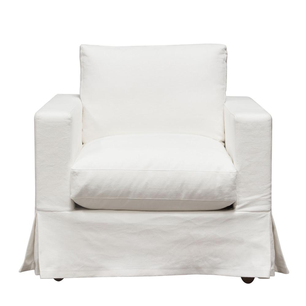 Savannah Slip-Cover Chair in White Natural Linen by Diamond Sofa. Picture 16