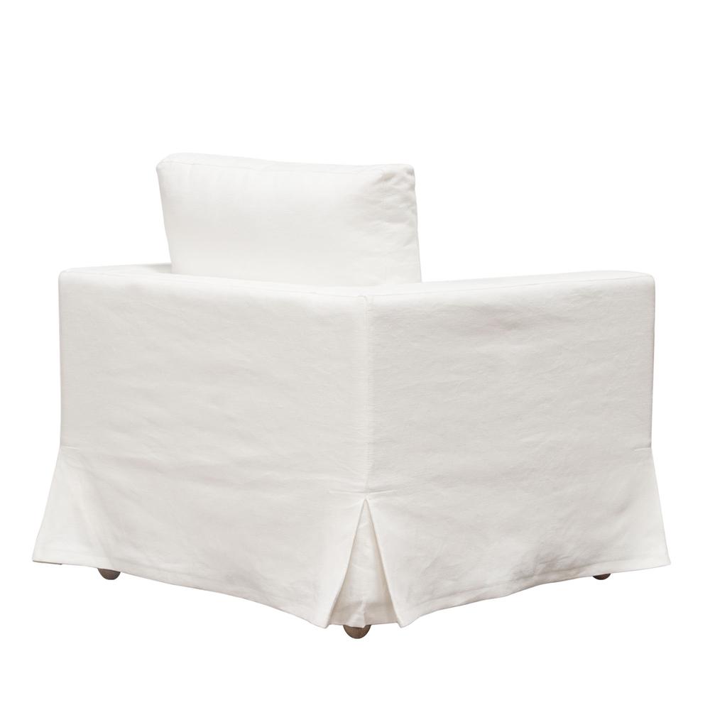 Savannah Slip-Cover Chair in White Natural Linen by Diamond Sofa. Picture 18