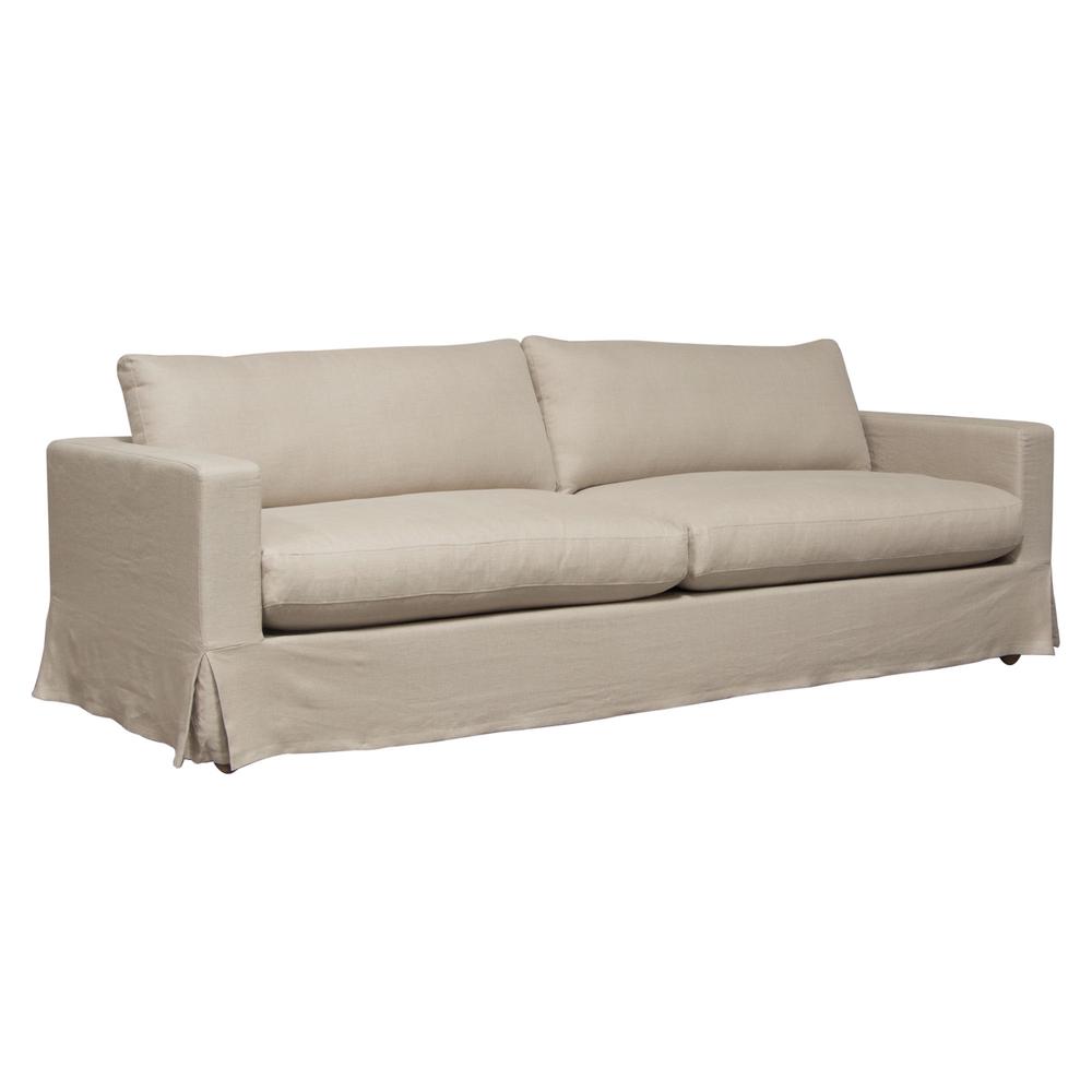 Savannah Slip-Cover Sofa in Sand Natural Linen by Diamond Sofa. Picture 1