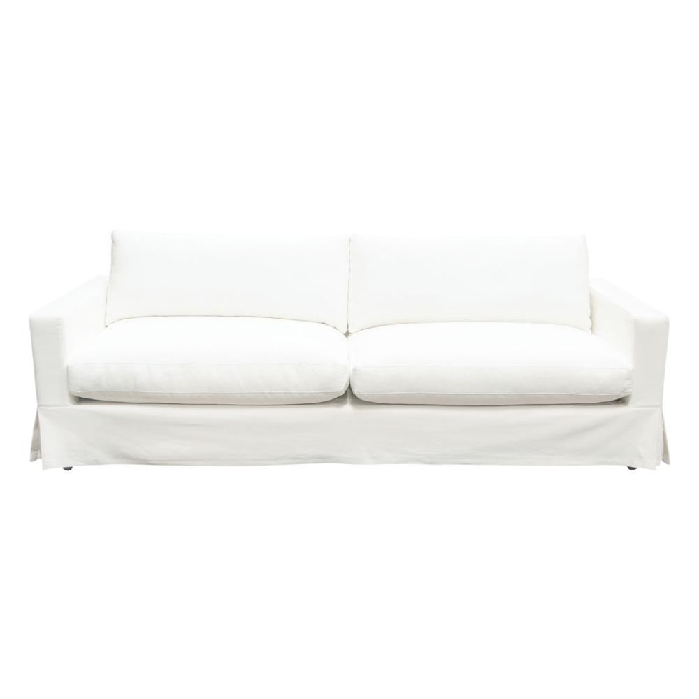 Savannah Slip-Cover Sofa in White Natural Linen by Diamond Sofa. Picture 18