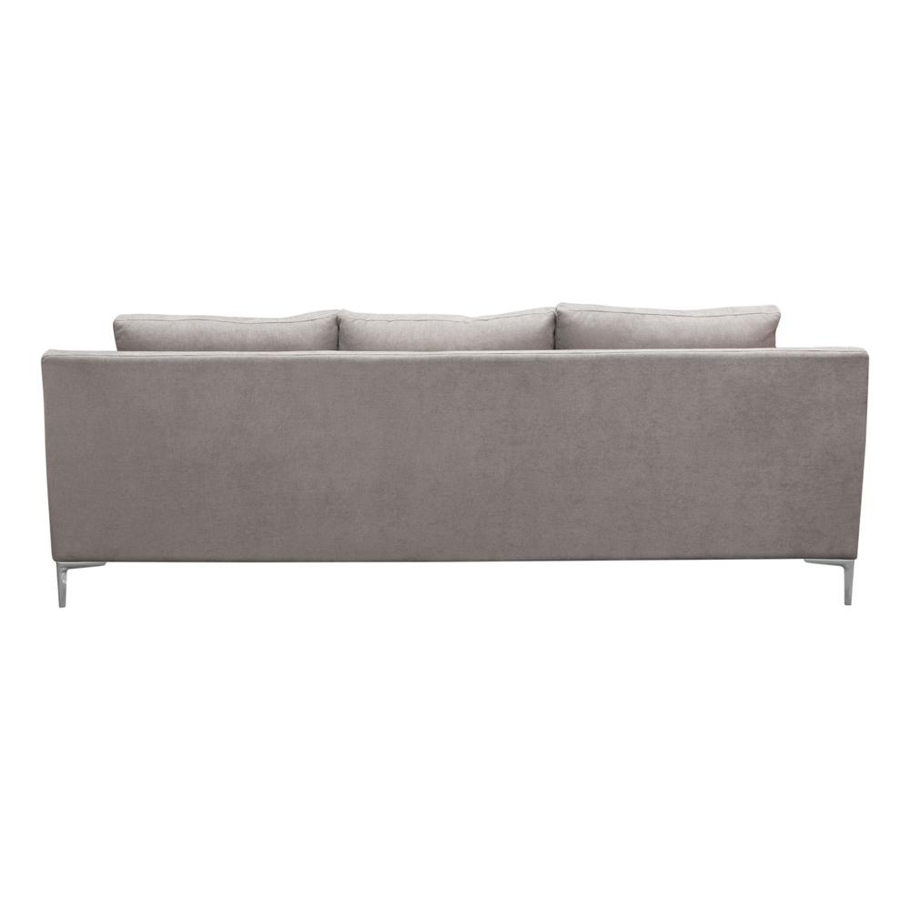 Seattle Loose Back Sofa in Grey Polyester Fabric w/ Polished Silver Metal Leg. Picture 17