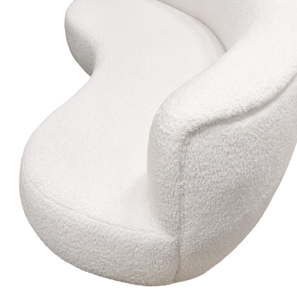 Curved Sofa in White Faux Sheepskin Fabric. Picture 28