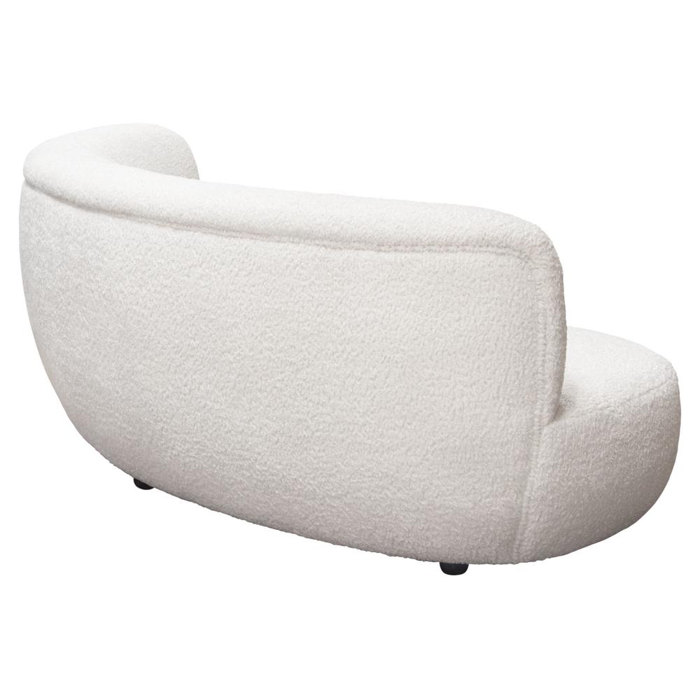 Curved Sofa in White Faux Sheepskin Fabric. Picture 24