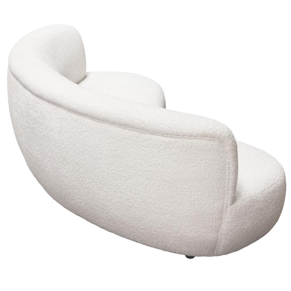 Curved Sofa in White Faux Sheepskin Fabric. Picture 29