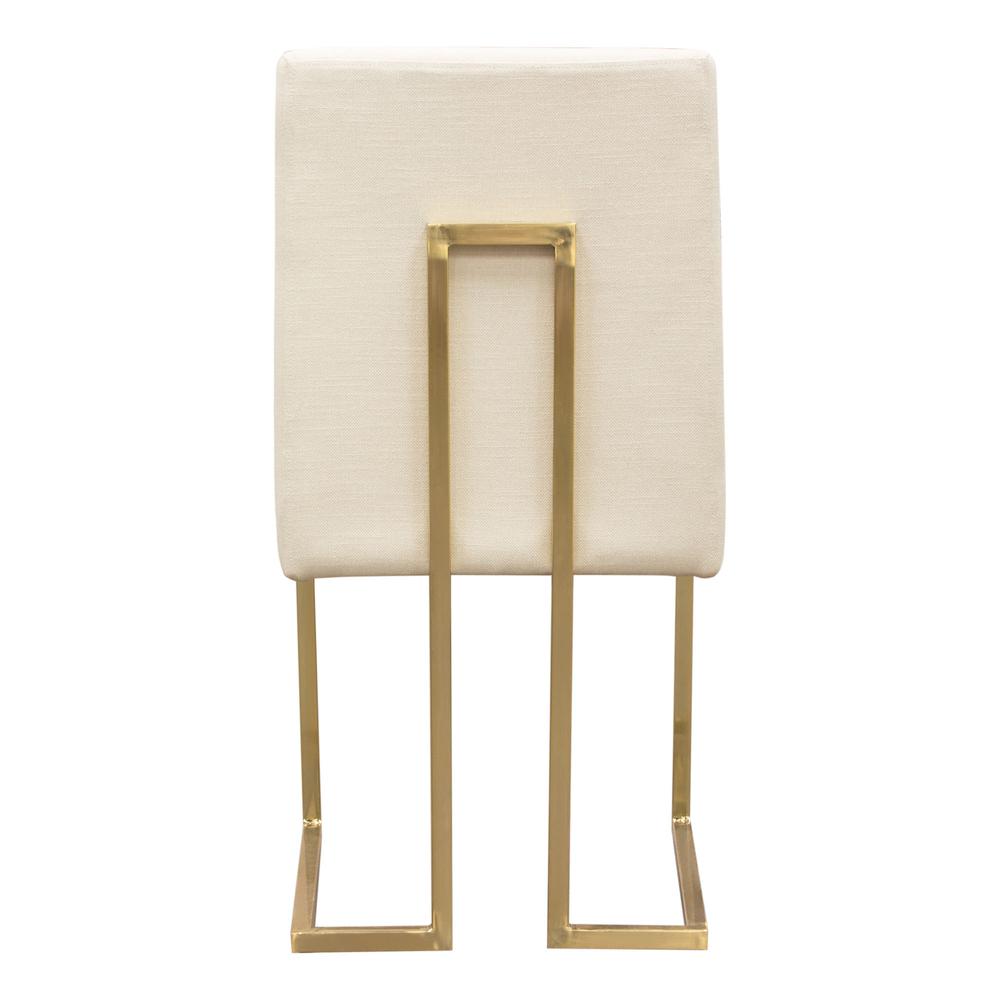 Set of (2) Skyline Dining Chairs in Cream Fabric w/ Polished Gold Metal Frame by Diamond Sofa. Picture 23
