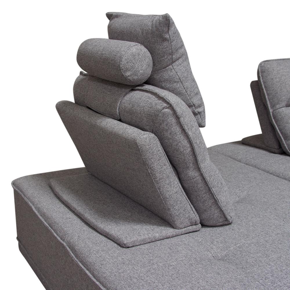 Slate Lounge Seating Platform with Moveable Backrest Supports in Grey Polyester Fabric by Diamond Sofa. Picture 12