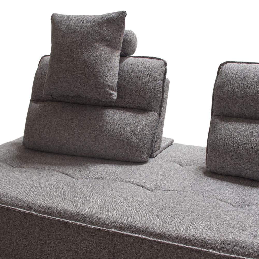 Slate Lounge Seating Platform with Moveable Backrest Supports in Grey Polyester Fabric by Diamond Sofa. Picture 22