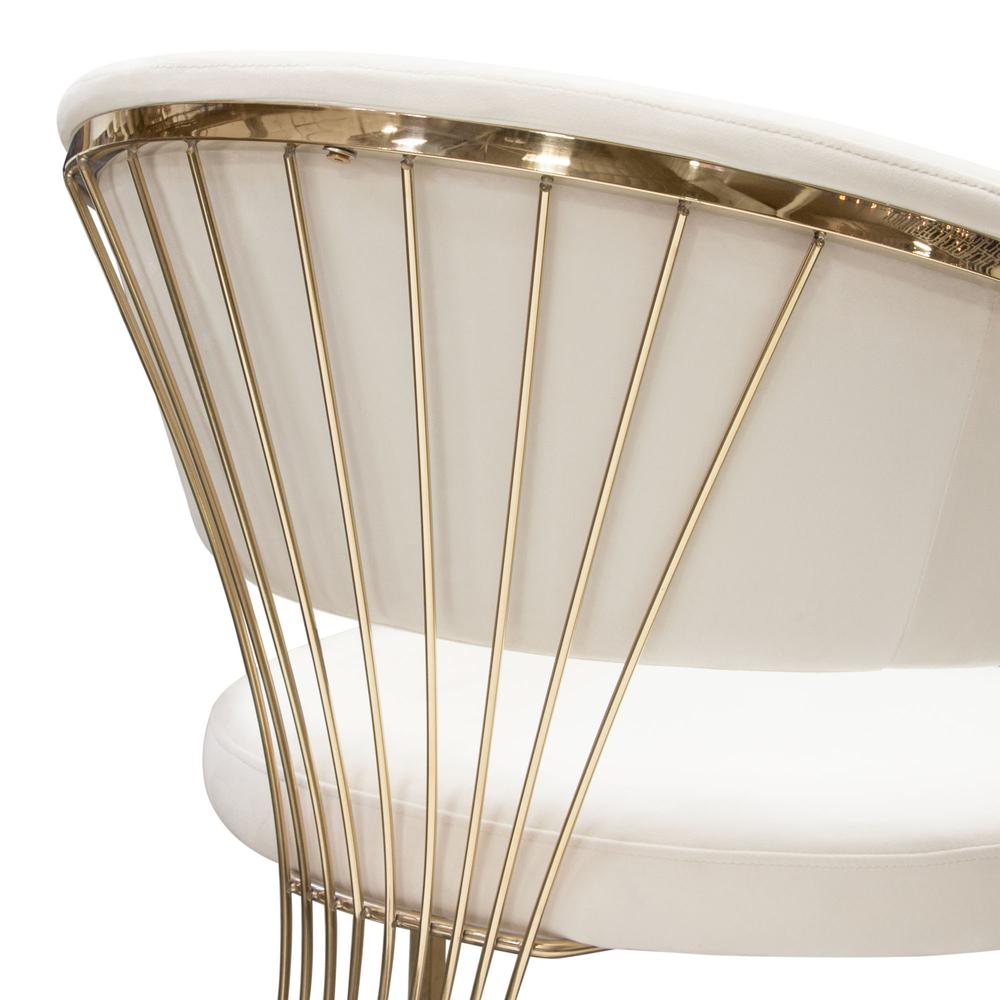 Solstice Dining Chair in Cream Velvet w/ Polished Gold Metal Frame by Diamond Sofa. Picture 23
