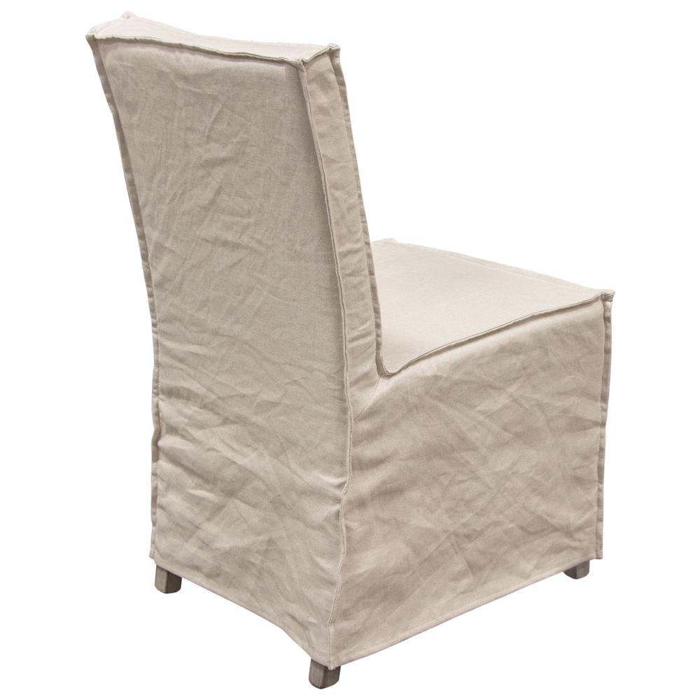 Sonoma 2-Pack Dining Chairs with Wood Legs and Sand Linen Removable Slipcover. Picture 17