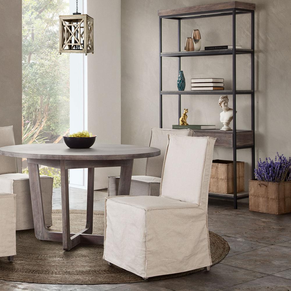 Sonoma 2-Pack Dining Chairs with Wood Legs and Sand Linen Removable Slipcover. Picture 18