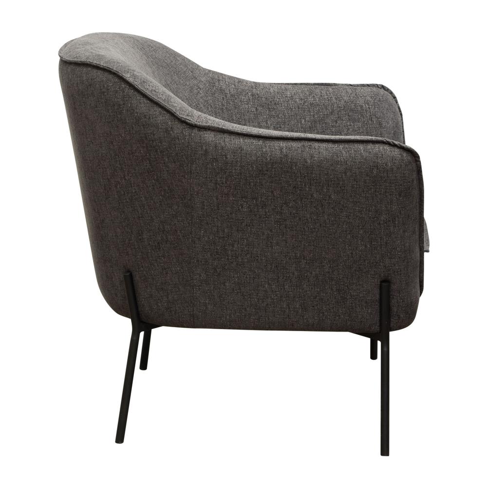 Status Accent Chair in Grey Fabric with Metal Leg. Picture 17