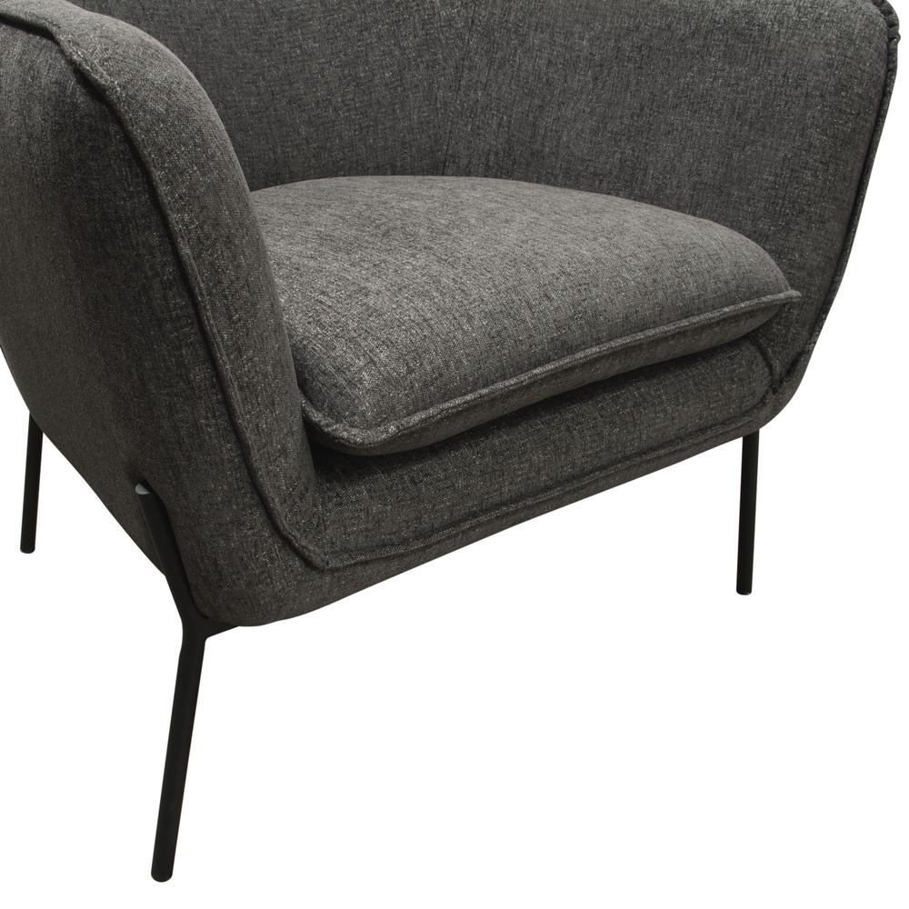 Status Accent Chair in Grey Fabric with Metal Leg. Picture 16