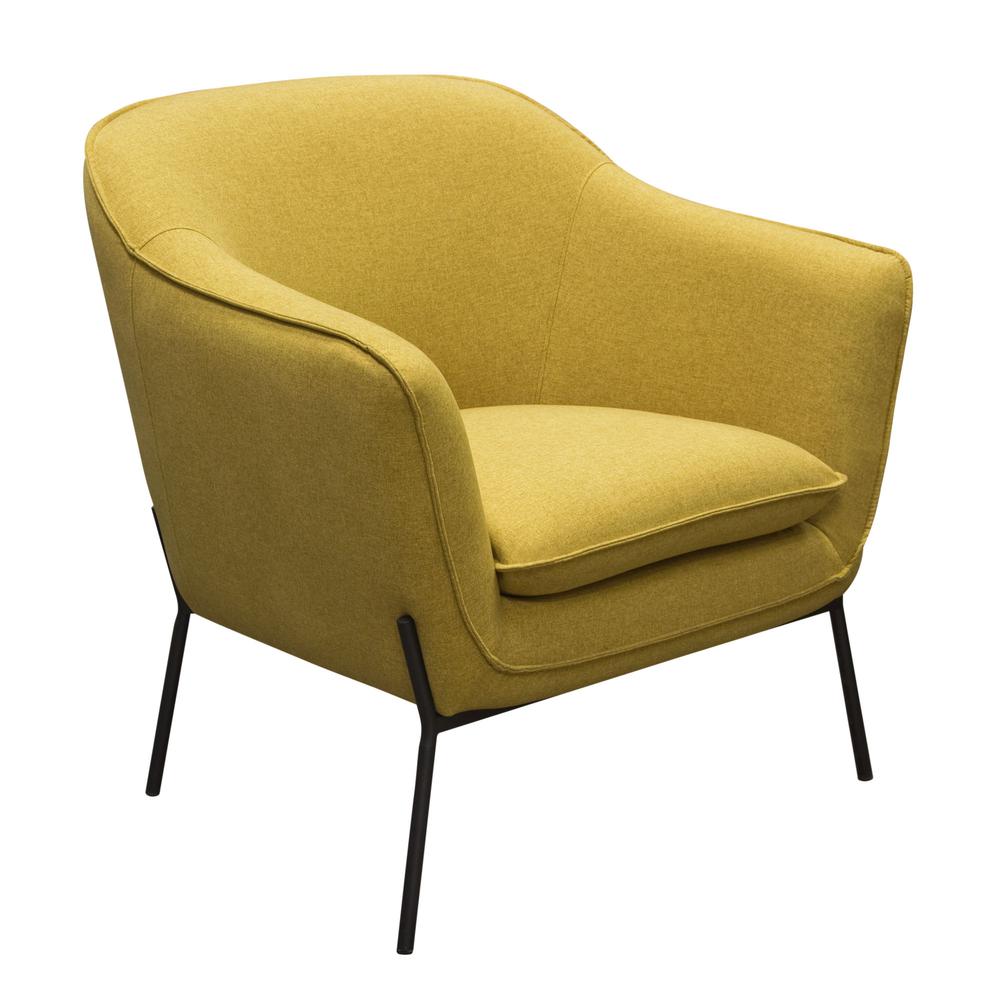 Status Accent Chair in Yellow Fabric with Metal Leg. Picture 15