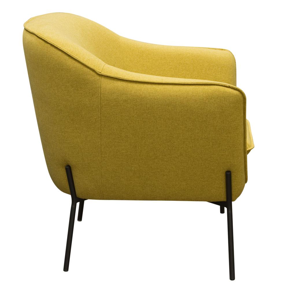 Status Accent Chair in Yellow Fabric with Metal Leg. Picture 16