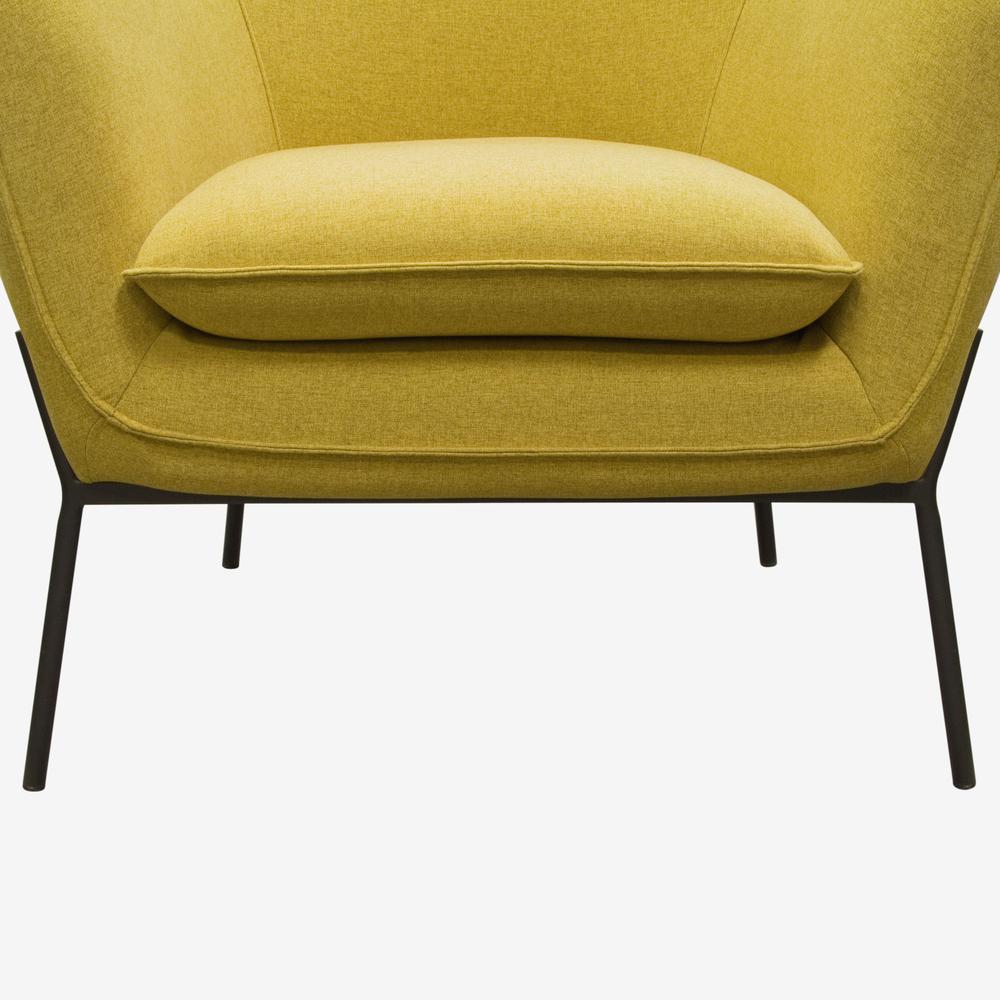 Status Accent Chair in Yellow Fabric with Metal Leg. Picture 20