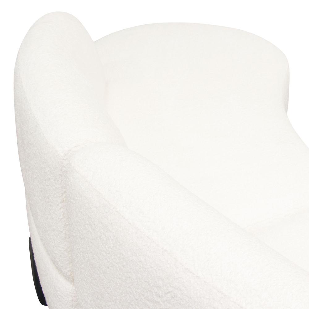 Vesper 2PC Modular Curved Armless Chaise in Faux White Shearling w/ Black Wood Leg Base by Diamond Sofa. Picture 24