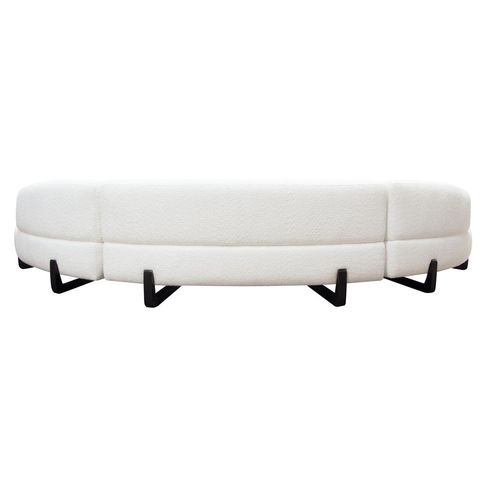 Vesper 3PC Modular Curved Armless Sofa & (2) Chaise in Faux White Shearling w/ Black Wood Leg Base by Diamond Sofa. Picture 16