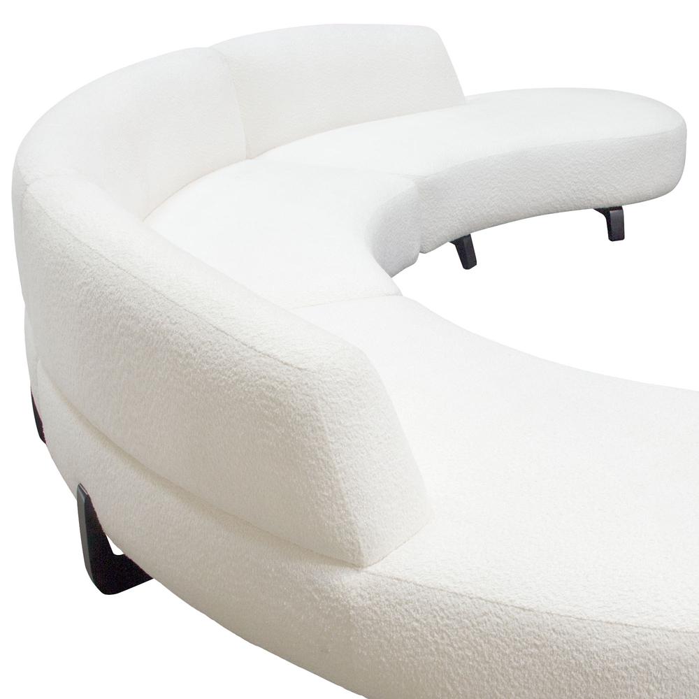 Vesper 3PC Modular Curved Armless Sofa & (2) Chaise in Faux White Shearling w/ Black Wood Leg Base by Diamond Sofa. Picture 13