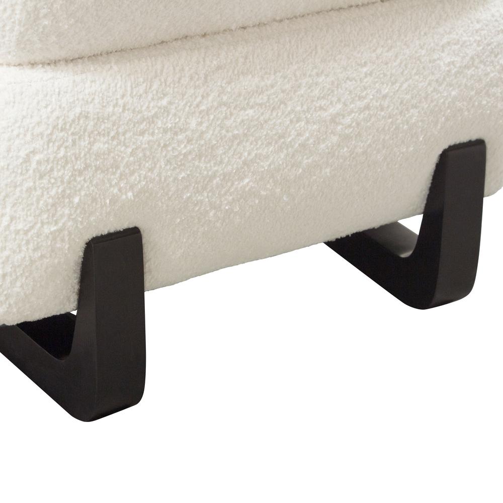 Vesper Armless Chair in Faux White Shearling w/ Black Wood Leg Base by Diamond Sofa. Picture 26