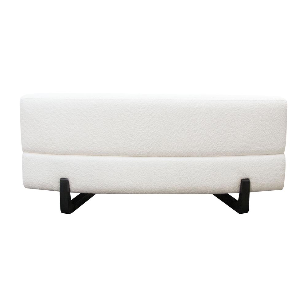 Vesper Curved Armless Sofa in Faux White Shearling w/ Black Wood Leg Base by Diamond Sofa. Picture 16